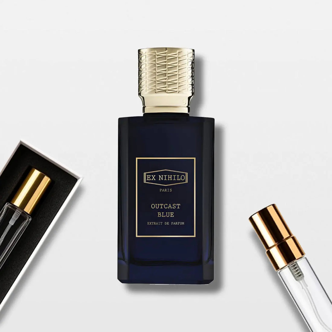 בקבוק בושם Outcast Blue Extrait de Parfum Ex Nihilo – צילום חזית