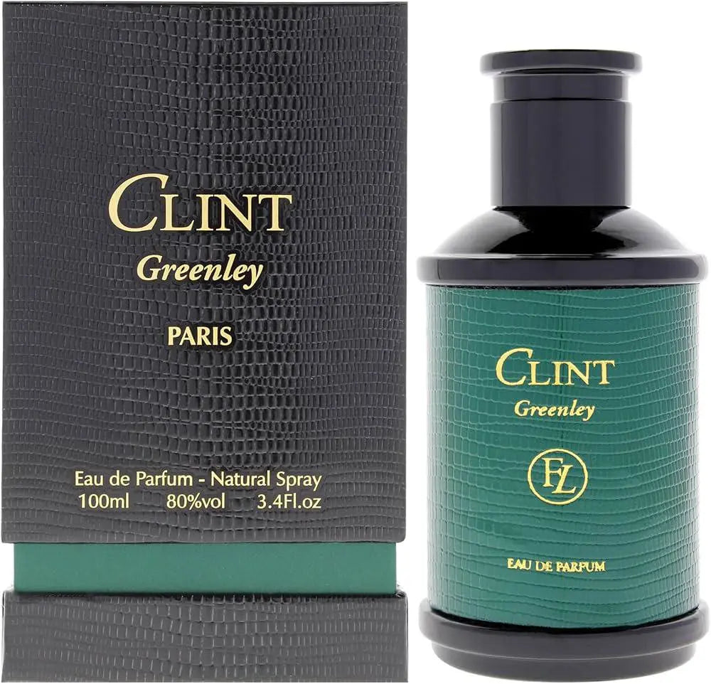 בושם Clint Greenley (קלינט גרינלי) מבית L'Orientale Fragrances יוניסקס 100 מ"ל, מבט חזיתי על בקבוק היוקרה.